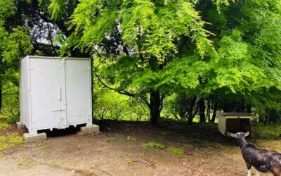 中古コンテナ設置例：熊本県 阿蘇郡南阿蘇村 U様邸